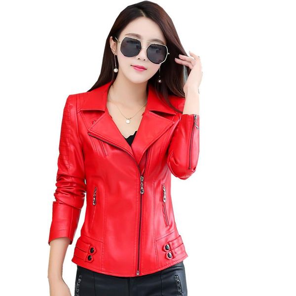 women's leather & faux autumn winter clothing women jacket slim was thin short coat temperament large size, Black
women's leather & faux autumn winter clothing women jacket slim was thin short coat temperament large size, Black