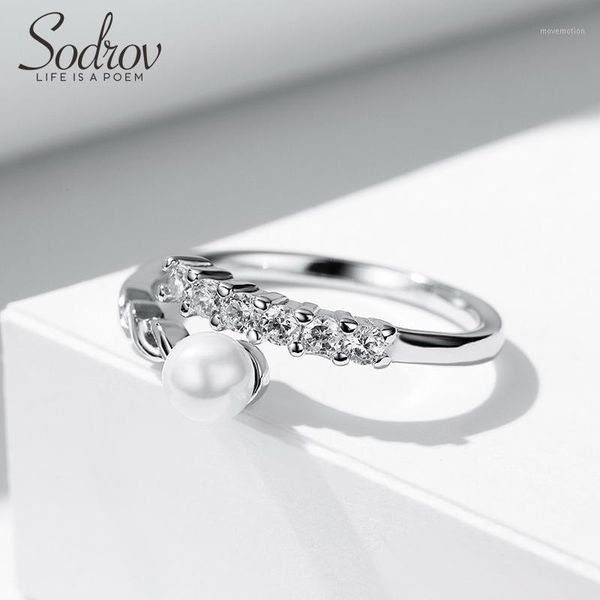

sodrov 925 sterling silver pearls ring size resizable engagement wedding jewelry for women 925 silver jewelry rings1, Golden;silver