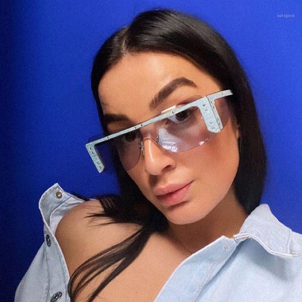 sunglasses rectangle women rivet square shades for 90s vintage one piece oversized uv4001, White;black
sunglasses rectangle women rivet square shades for 90s vintage one piece oversized uv4001, White;black