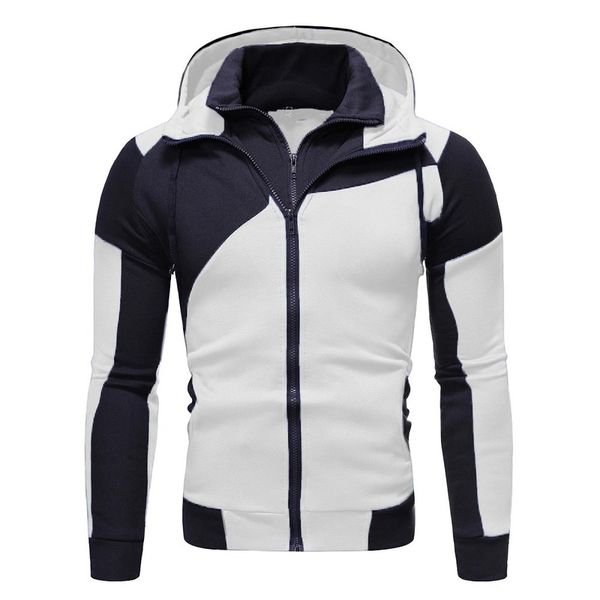 fashion men's individual color matching double zipper hooded cardigan sports cne fast shipping, Black
fashion men's individual color matching double zipper hooded cardigan sports cne fast shipping, Black
