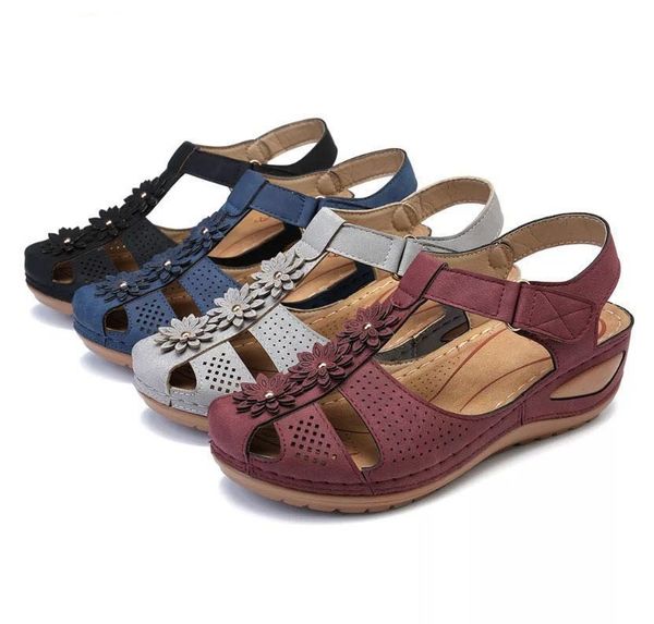 summer 2020 new women's large non slip round head roman velcro comfort wedge heel cavity toe sandals, Black
summer 2020 new women's large non slip round head roman velcro comfort wedge heel cavity toe sandals, Black