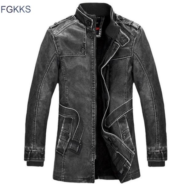 fgkks men's warm leather jacket winter men pu coats brand clothing motorcycle style windbreaker male long leather jacket coat 201216, Black
fgkks men's warm leather jacket winter men pu coats brand clothing motorcycle style windbreaker male long leather jacket coat 201216, Black