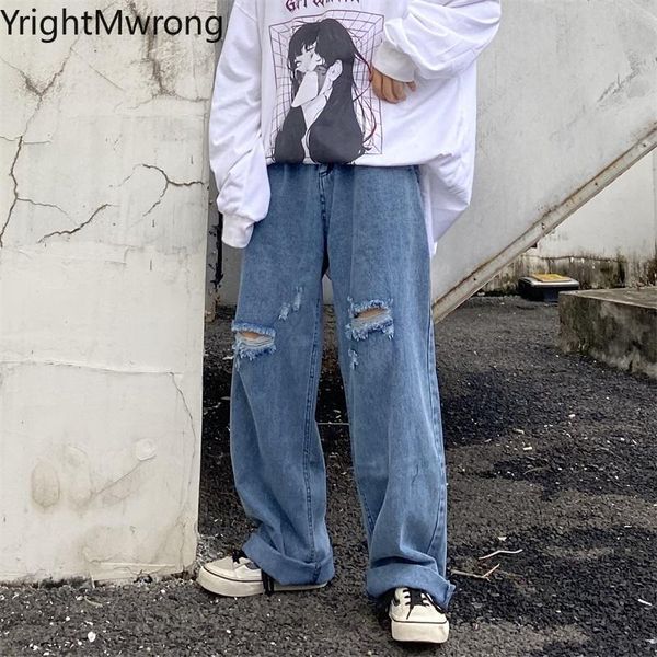men's jeans ripped hole loose straight streetwear washed solid japanese men hip hop tracksuit baggy denim pant fashion vintage korean, Blue
men's jeans ripped hole loose straight streetwear washed solid japanese men hip hop tracksuit baggy denim pant fashion vintage korean, Blue