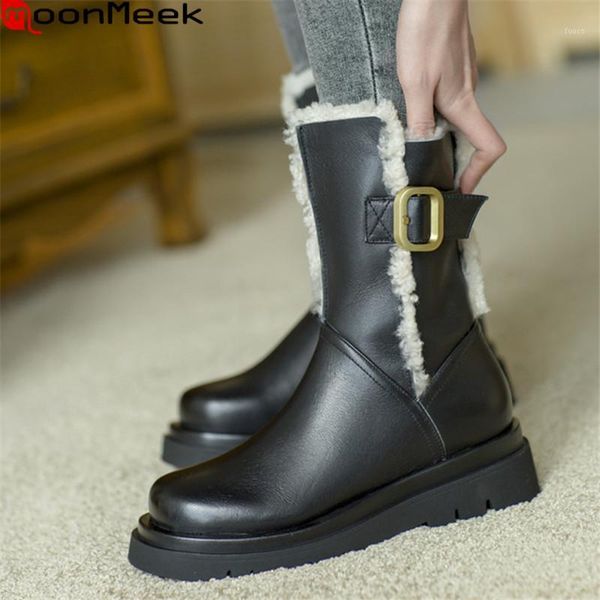 boots moonmeek 2021 big size 34-41 winter genuine leather square heels round toe buckle keep warm ankle women1, Black
boots moonmeek 2021 big size 34-41 winter genuine leather square heels round toe buckle keep warm ankle women1, Black