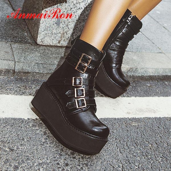 boots anmairon thick bottom motorcycle high flat with round toe ankle for women pu solid fleeces buckle shoes woman zip1, Black
boots anmairon thick bottom motorcycle high flat with round toe ankle for women pu solid fleeces buckle shoes woman zip1, Black