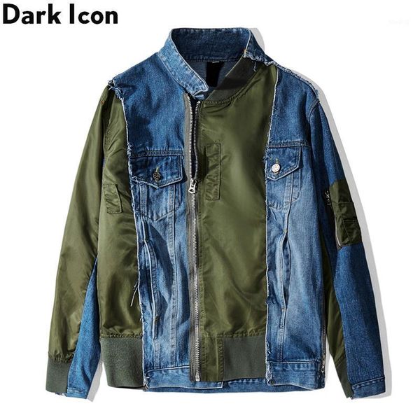 dark patchwork irregular front zipper denim jacket men street fashion men's jean jackets streetwear clothing1, Black;brown
dark patchwork irregular front zipper denim jacket men street fashion men's jean jackets streetwear clothing1, Black;brown