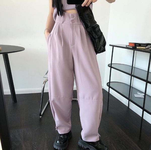 loose straight high waist wide office suit pant summer fashion simple casual solid pocket button hem korean jogger trouser1, Black;white
loose straight high waist wide office suit pant summer fashion simple casual solid pocket button hem korean jogger trouser1, Black;white