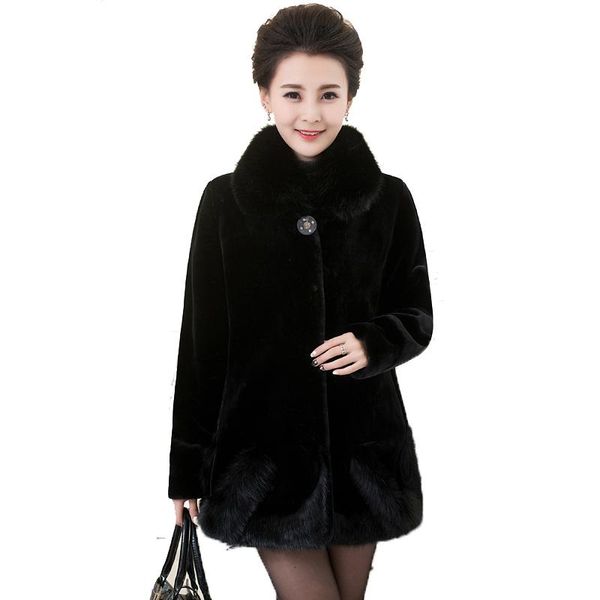 women's fur & faux middle age women clothing 2021 winter vetement imitation coat long sleeve thick fluffy jacket wr629, Black
women's fur & faux middle age women clothing 2021 winter vetement imitation coat long sleeve thick fluffy jacket wr629, Black