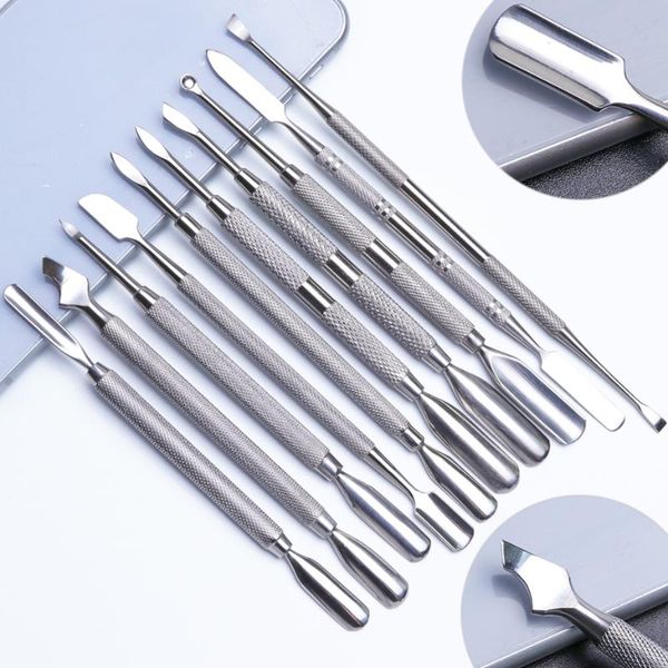 nail art equipment stainless steel two-headed cuticle remover pusher professional nails dead skin cleaner manicure pedicure cutter tool be34, Silver
nail art equipment stainless steel two-headed cuticle remover pusher professional nails dead skin cleaner manicure pedicure cutter tool be34, Silver