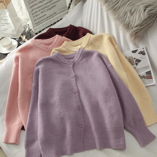 autumn winter round neck single-breasted cardigan sweater women's casual all-matching short loose long sleeves outerwear sweater1, White
autumn winter round neck single-breasted cardigan sweater women's casual all-matching short loose long sleeves outerwear sweater1, White