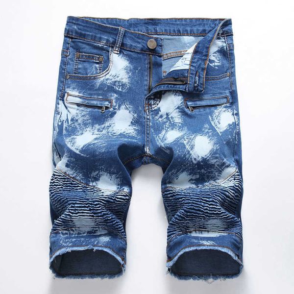 mens denim shorts motorcycle zipper wrinkle men's denim stretch design pants short jeans european fashion, Blue
mens denim shorts motorcycle zipper wrinkle men's denim stretch design pants short jeans european fashion, Blue