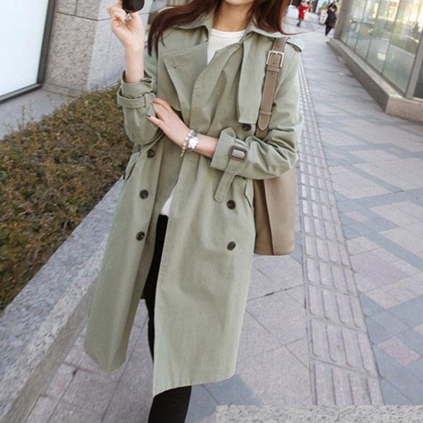 women's trench coats 2021 basic spring coat women korean style casual long section self-cultivation ladies large size chic windbreaker, Tan;black
women's trench coats 2021 basic spring coat women korean style casual long section self-cultivation ladies large size chic windbreaker, Tan;black