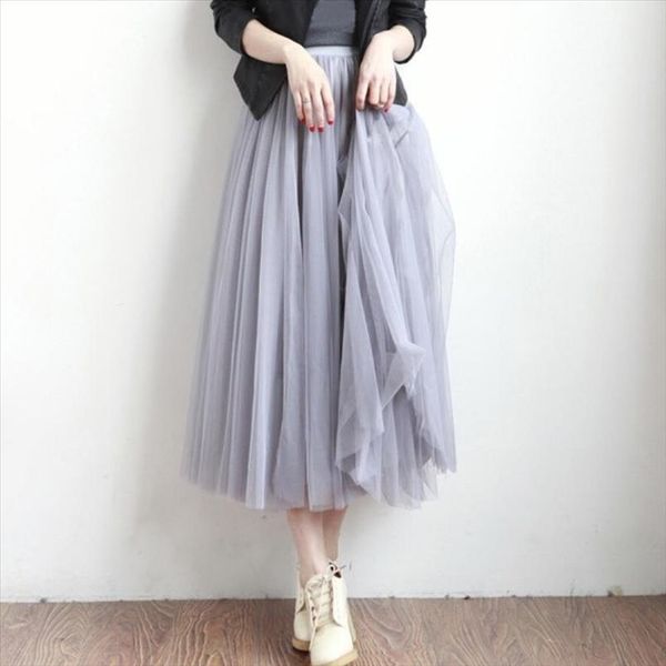 2021 autumn winter elegant women long midi skirt korean fashion elastic high waist tulle mesh pleated tutu skirt female, Black
2021 autumn winter elegant women long midi skirt korean fashion elastic high waist tulle mesh pleated tutu skirt female, Black