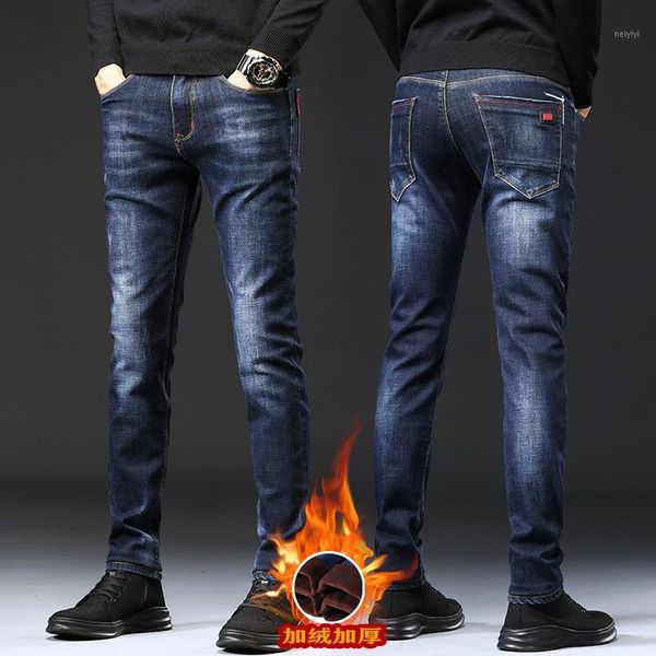 men's jeans qmgood 2021 winter plus velvet men thick warm slim fashion denim for casual trend korean clothing1, Blue
men's jeans qmgood 2021 winter plus velvet men thick warm slim fashion denim for casual trend korean clothing1, Blue