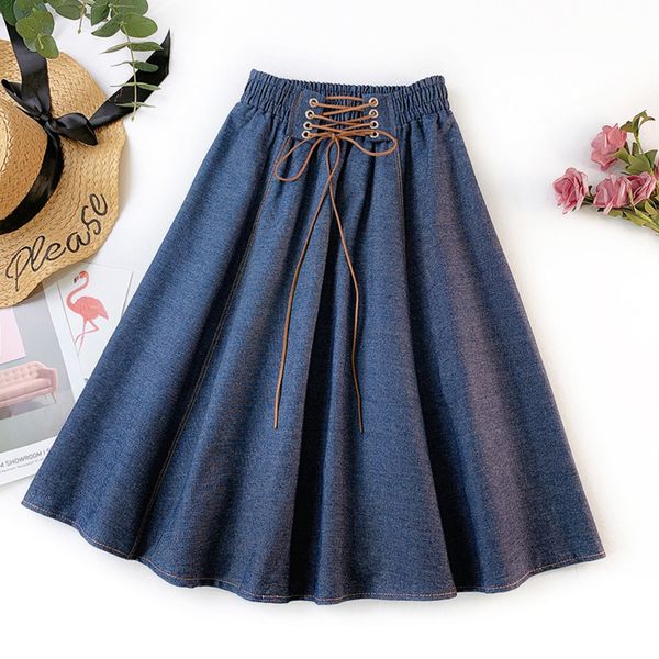 peonfly autumn winter fashion women skirt solid color lace-up high waist denim skirt retro pleated midi denim flared skirts q1209, Black
peonfly autumn winter fashion women skirt solid color lace-up high waist denim skirt retro pleated midi denim flared skirts q1209, Black