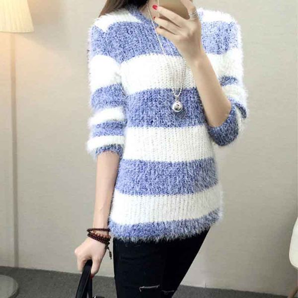 women designers clothes 2020 fashion plush stripe pullover round collar long sleeve cultivate one's morality women sweaters fashionable, White;black
women designers clothes 2020 fashion plush stripe pullover round collar long sleeve cultivate one's morality women sweaters fashionable, White;black