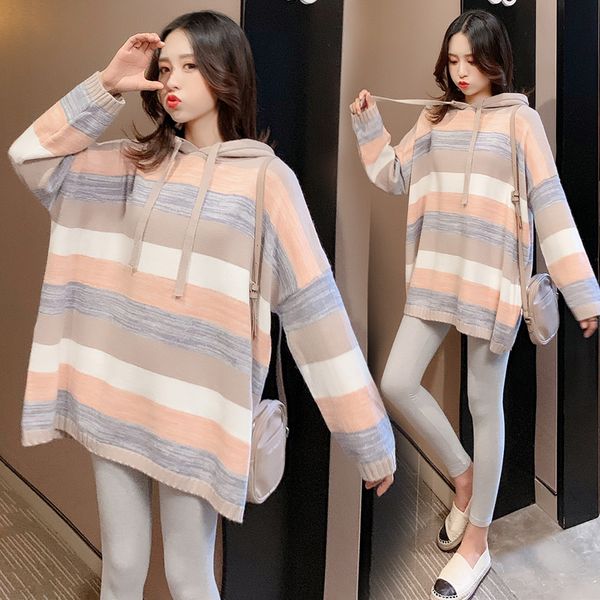 pregnant women's autumn and winter sweaters fashion hooded knitwear loose oversized pullover bottoming shirt, White
pregnant women's autumn and winter sweaters fashion hooded knitwear loose oversized pullover bottoming shirt, White