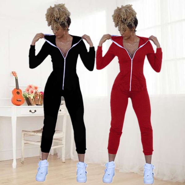 women's clothing autumn new solid color tight zipper jumpsuit 7402, Black;gray
women's clothing autumn new solid color tight zipper jumpsuit 7402, Black;gray