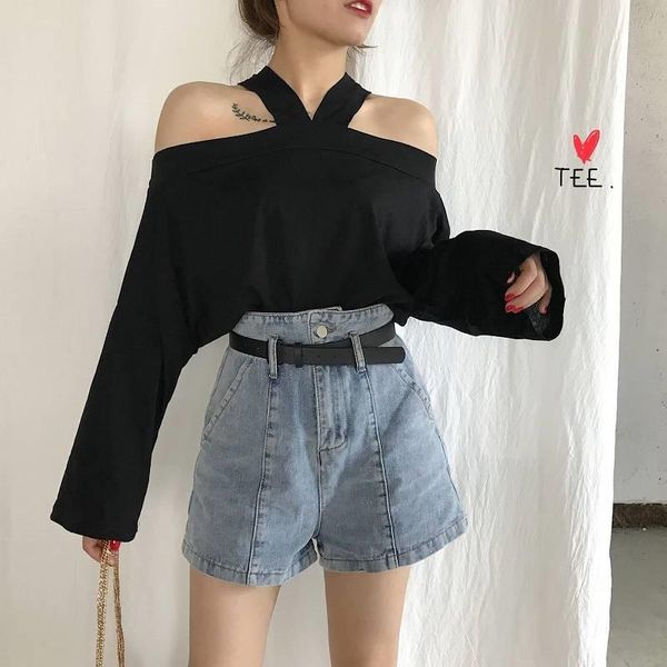 women's t-shirt spring cool women casual tshirt white black blue streetwear female tee long sleeve t shirt punk off shoulder cloth
women's t-shirt spring cool women casual tshirt white black blue streetwear female tee long sleeve t shirt punk off shoulder cloth
