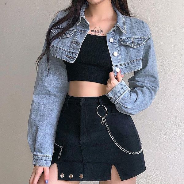 women's jackets yyxz autumn fashion cute slim solid color single-breasted long sleeve woman casual ultra-short denim lady crop top, Black;brown
women's jackets yyxz autumn fashion cute slim solid color single-breasted long sleeve woman casual ultra-short denim lady crop top, Black;brown