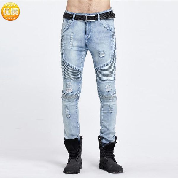 cross-border biker jeans men's locomotive jeans euro splicing stretch feet pants pants1, Blue
cross-border biker jeans men's locomotive jeans euro splicing stretch feet pants pants1, Blue