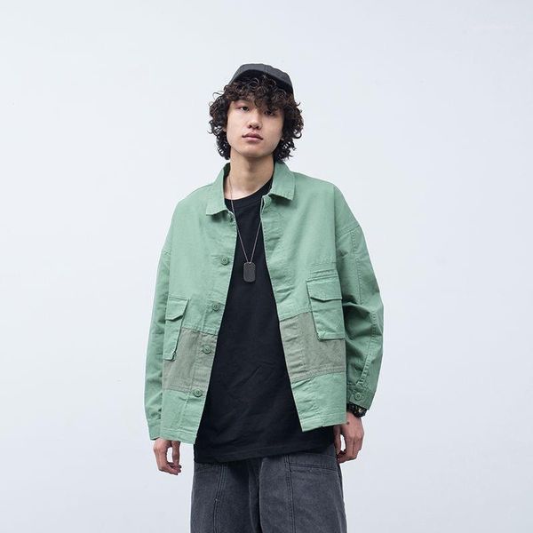 men's jackets 2021 spring and autumn youth color matching three-dimensional pocket single-breasted jacket fashion casual loose, Black;brown
men's jackets 2021 spring and autumn youth color matching three-dimensional pocket single-breasted jacket fashion casual loose, Black;brown