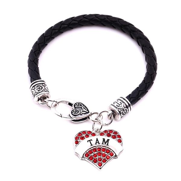 selling hodium plated with sparkling crystals tam heart pendant bracelet rope chain drop shipping, Black
selling hodium plated with sparkling crystals tam heart pendant bracelet rope chain drop shipping, Black
