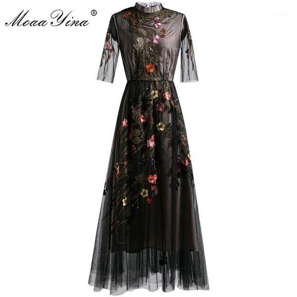 moaayina fashion runway dress spring summer women's dress short sleeve mesh floral embroidery vintage dresses1, Black;gray
moaayina fashion runway dress spring summer women's dress short sleeve mesh floral embroidery vintage dresses1, Black;gray