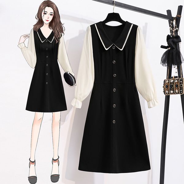 spring of the most l-5xl-sized women dressed 2021 long sleeves loose blouse dress casual clothes yq4l, Black;gray
spring of the most l-5xl-sized women dressed 2021 long sleeves loose blouse dress casual clothes yq4l, Black;gray