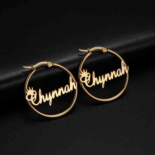 cazador custom name hoop earrings personalized gold color stainless steel for women letter nameplate circle jewelry, Silver
cazador custom name hoop earrings personalized gold color stainless steel for women letter nameplate circle jewelry, Silver