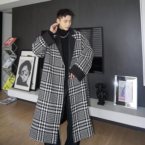 male streetwear vintage loose windbreaker jacket overcoat men woven wool black white plaid long thicken trench coat outerwear
male streetwear vintage loose windbreaker jacket overcoat men woven wool black white plaid long thicken trench coat outerwear