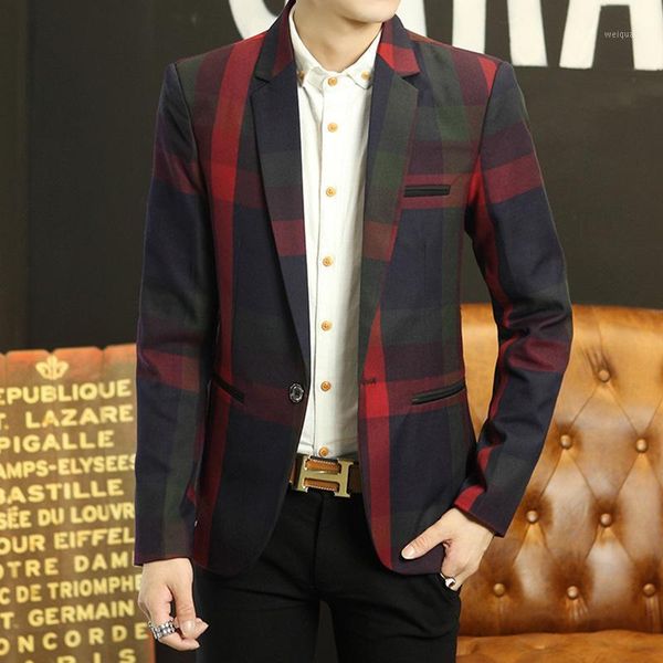 2021 autumn explosion models of men's casual suit jackets slim small suit tide male korean men's plaid blazer1, White;black
2021 autumn explosion models of men's casual suit jackets slim small suit tide male korean men's plaid blazer1, White;black