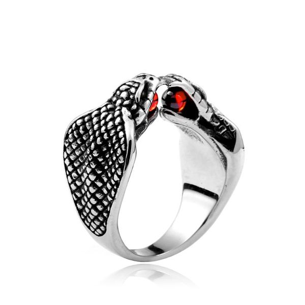stainless steel double snake ring with red stone punk cool biker jewelry ring, Slivery;golden
stainless steel double snake ring with red stone punk cool biker jewelry ring, Slivery;golden