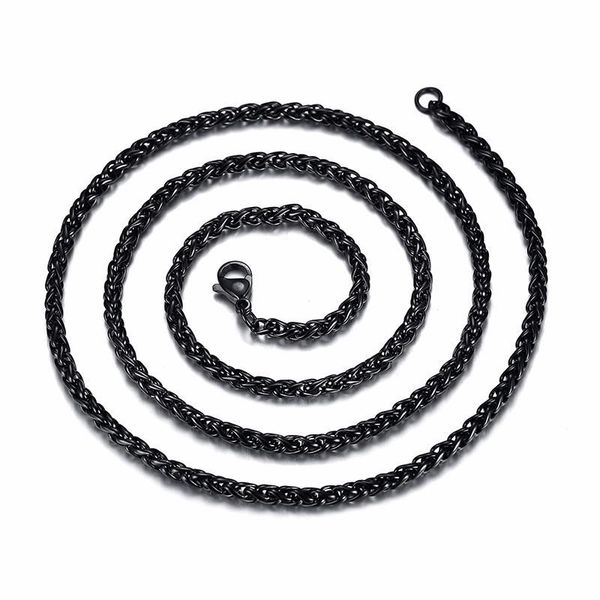 chains men stainless steel necklace round spiga wheat link chain in black sliver gold color hiphop jewelry for boy 3mm width 24inch, Silver
chains men stainless steel necklace round spiga wheat link chain in black sliver gold color hiphop jewelry for boy 3mm width 24inch, Silver