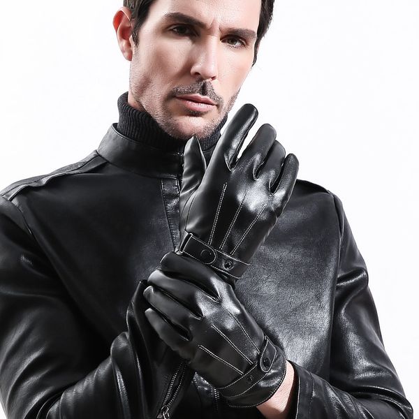 men' pu leather gloves black touch screen sheepskin finger gloves with wool lining warm in winter driving mittens handschoenen, Blue;gray
men' pu leather gloves black touch screen sheepskin finger gloves with wool lining warm in winter driving mittens handschoenen, Blue;gray