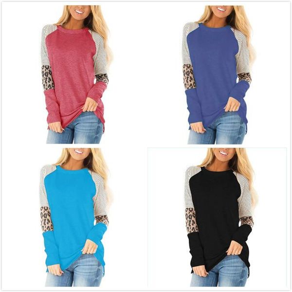 women clothes designer leopard round neck long sleeve contrast color t shirt ladies fashion casual street clothing fall new p975, White;black
women clothes designer leopard round neck long sleeve contrast color t shirt ladies fashion casual street clothing fall new p975, White;black