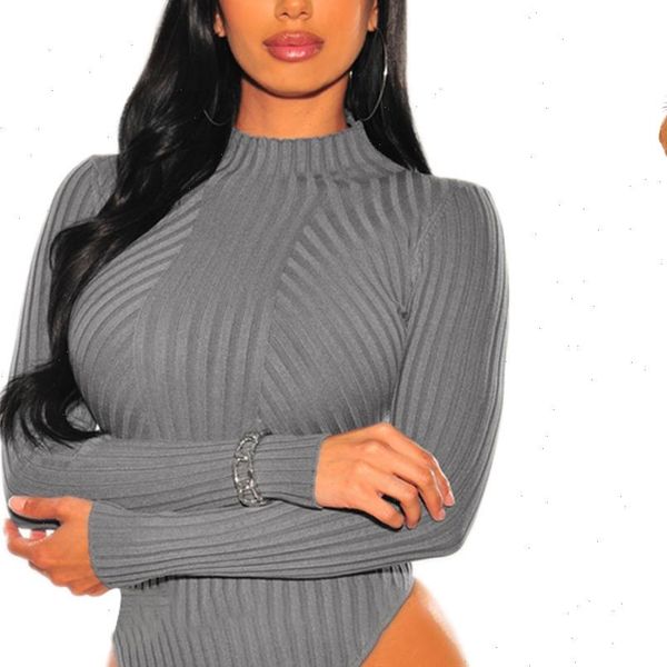 women one piece ribbed knit bodysuit ladies autumn round neck long sleeve solid color elastic casual bandage sweater romper, Black;white
women one piece ribbed knit bodysuit ladies autumn round neck long sleeve solid color elastic casual bandage sweater romper, Black;white