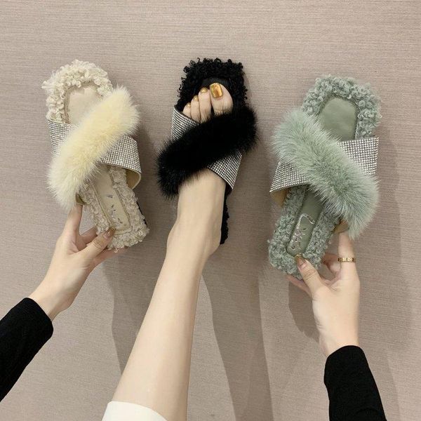 slippers women fur cute soft sandals furry crystal bling outside slides flat girls solid woman amazing shoes, Black
slippers women fur cute soft sandals furry crystal bling outside slides flat girls solid woman amazing shoes, Black