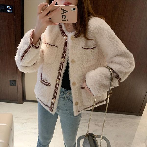 women's wool & blends autumn and winter 2021 off season fragrance short fur coat lamb shearer young fashion, Black
women's wool & blends autumn and winter 2021 off season fragrance short fur coat lamb shearer young fashion, Black