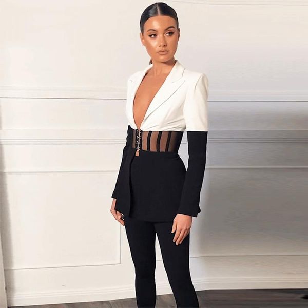 winter 2020 new women's clothing set long sleeve mesh blazer coats high street office lady two pieces set1, White
winter 2020 new women's clothing set long sleeve mesh blazer coats high street office lady two pieces set1, White