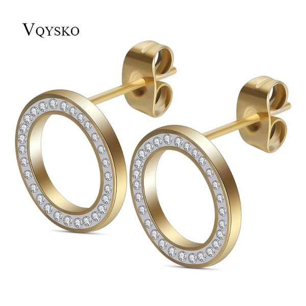 stud two colors 316l stainless steel round pave crystal earrings for women bijoux jewelry fashion, Golden;silver
stud two colors 316l stainless steel round pave crystal earrings for women bijoux jewelry fashion, Golden;silver