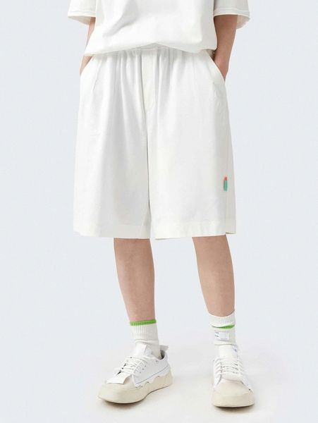 men patched drawstring shorts f3hq#, Black