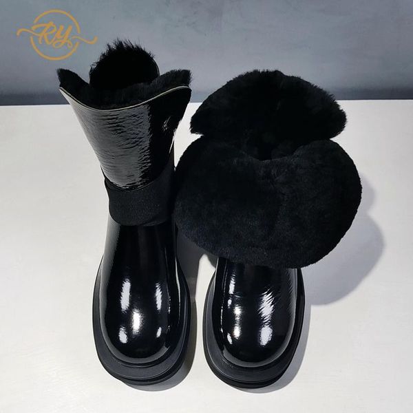ry-relaa europe station leather women's boots 2020 fashion new winter boots ins wool platform women's cotton shoes, Black
ry-relaa europe station leather women's boots 2020 fashion new winter boots ins wool platform women's cotton shoes, Black