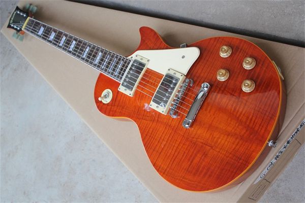 flyonglp standard electric guitar tiger maple light brown white guard plate manufacturer direct sales
flyonglp standard electric guitar tiger maple light brown white guard plate manufacturer direct sales