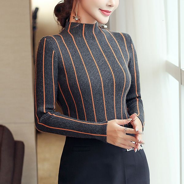new blouses 2021 autumn knitted sweaters women's pullovers stripe long skinny jumper half soft turtleneck pull clothes q2lf, Black;brown
new blouses 2021 autumn knitted sweaters women's pullovers stripe long skinny jumper half soft turtleneck pull clothes q2lf, Black;brown