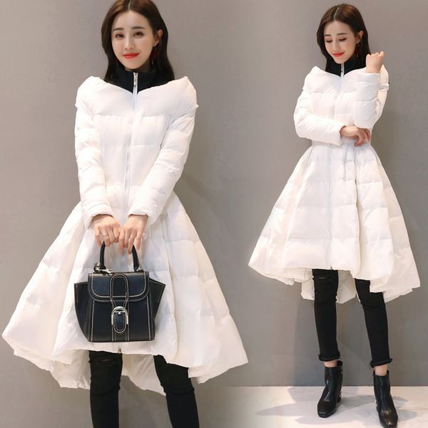 new sweet winter skirt style coat women's one word collar slim fluffy down cotton luxury long cloak warm jacket 2xl, Black
new sweet winter skirt style coat women's one word collar slim fluffy down cotton luxury long cloak warm jacket 2xl, Black