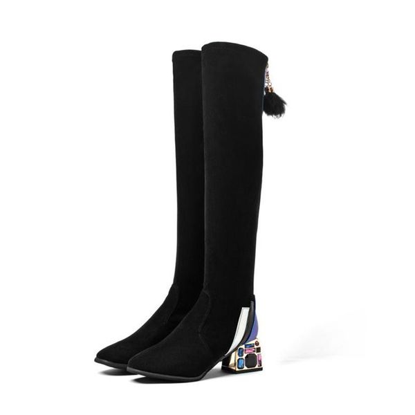 rimocy high heels over the knee boots women rhinestone thick heel shoes woman autumn winter flock zipper long boots mujer 2021, Black
rimocy high heels over the knee boots women rhinestone thick heel shoes woman autumn winter flock zipper long boots mujer 2021, Black