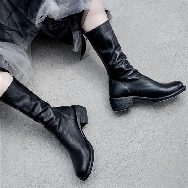 boots soft genuine leather women mid-calf back zipper pleated shoes woman autumn female retro motorcycle short booties, Black
boots soft genuine leather women mid-calf back zipper pleated shoes woman autumn female retro motorcycle short booties, Black