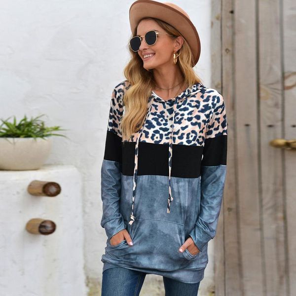 autumn women leopard print hoodie splicing pocket loose pullover mid-length casual hoodies sweatshirt, Black
autumn women leopard print hoodie splicing pocket loose pullover mid-length casual hoodies sweatshirt, Black