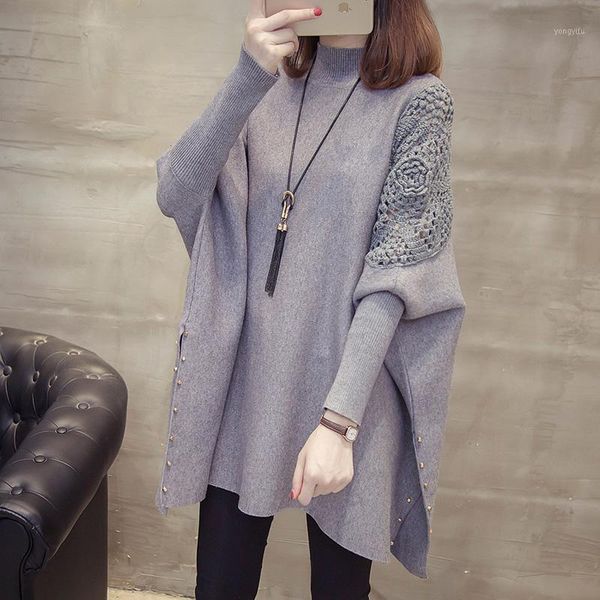 2020 autumn and winter new loose solid sweater coat women's half-high collar wrap swing causel batwing beading poncho1, White
2020 autumn and winter new loose solid sweater coat women's half-high collar wrap swing causel batwing beading poncho1, White